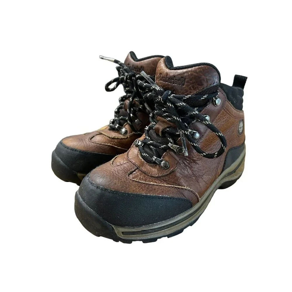 Timberland Euro Hiker Hiking Boots Boys Big Kid Size 12 1/2 Ankle‎ Brown Leather